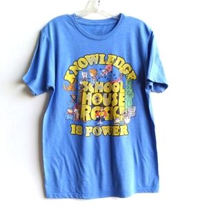 School House Rock Knowledge Is Power Short Sleeve Tee Blue Women's S